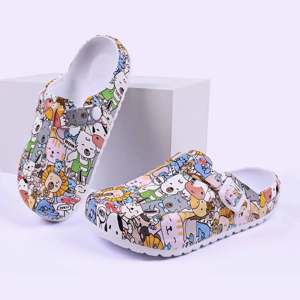 Stylish Flat Sandals Soft Insoles Adjustable Strap Easy-On Comfortable Clog Shoes for Women