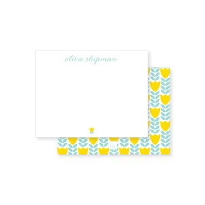 Sweet Floral Notecards // yellow   turquoise