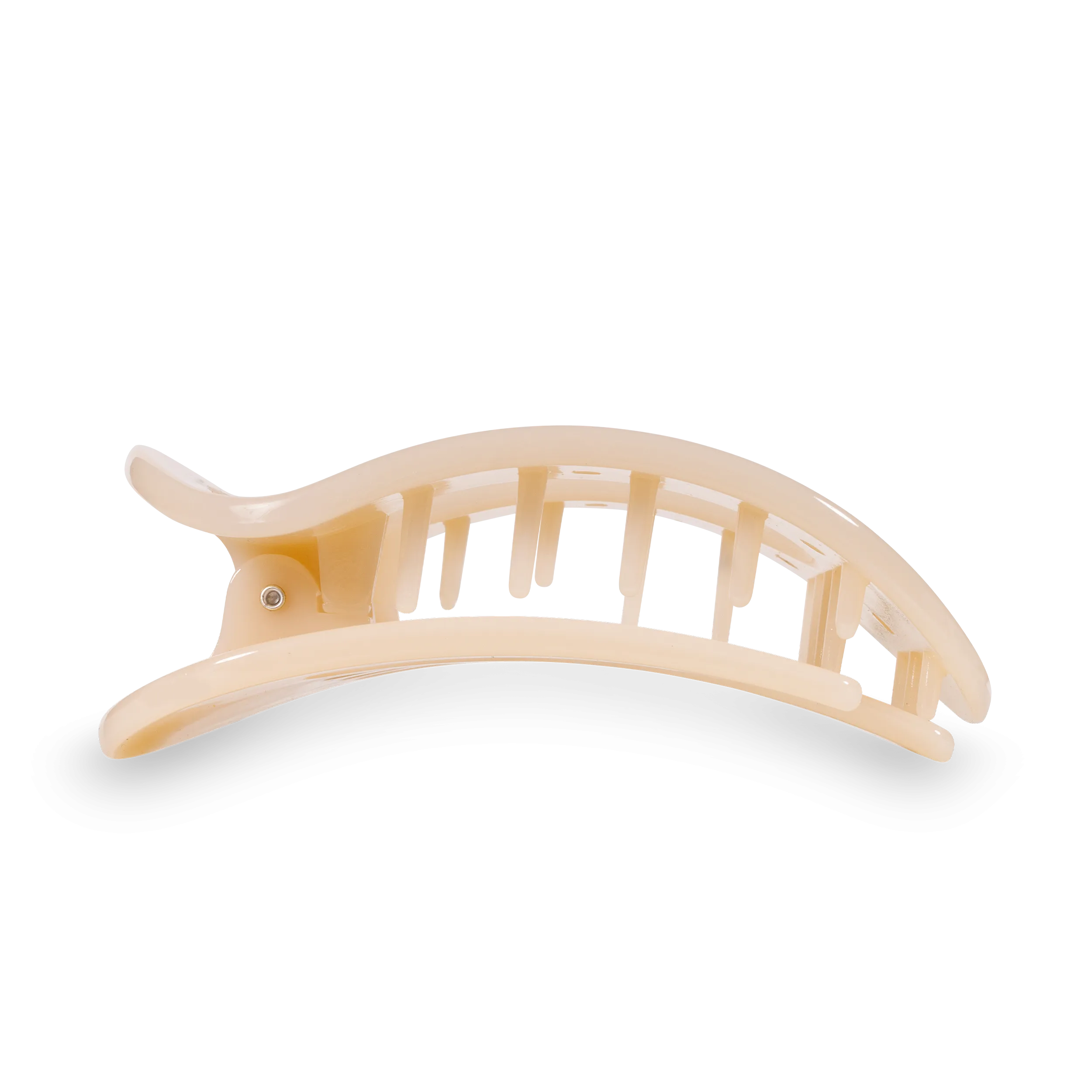 Teleties Flat Round Clip Large - Almond Beige