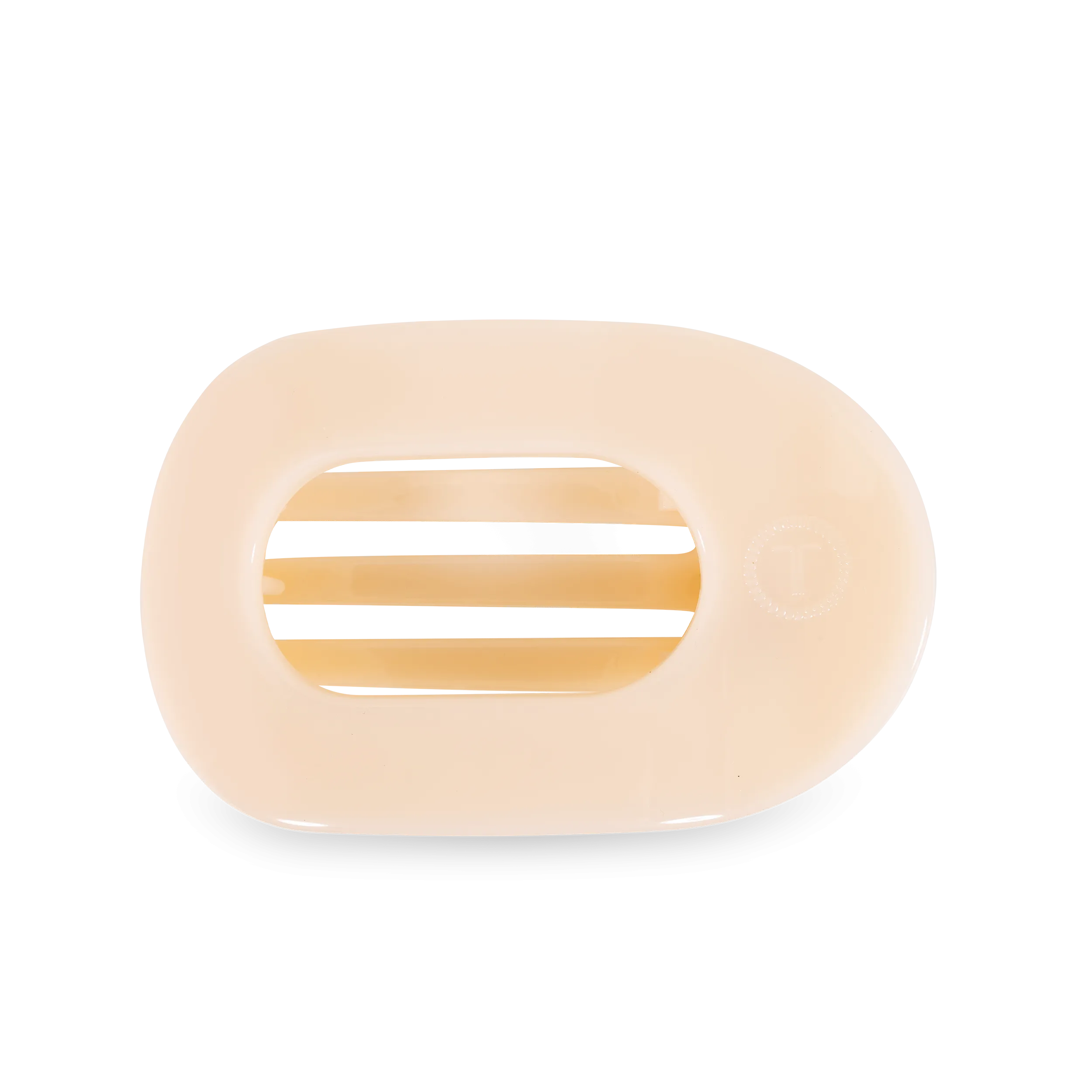 Teleties Flat Round Clip Large - Almond Beige