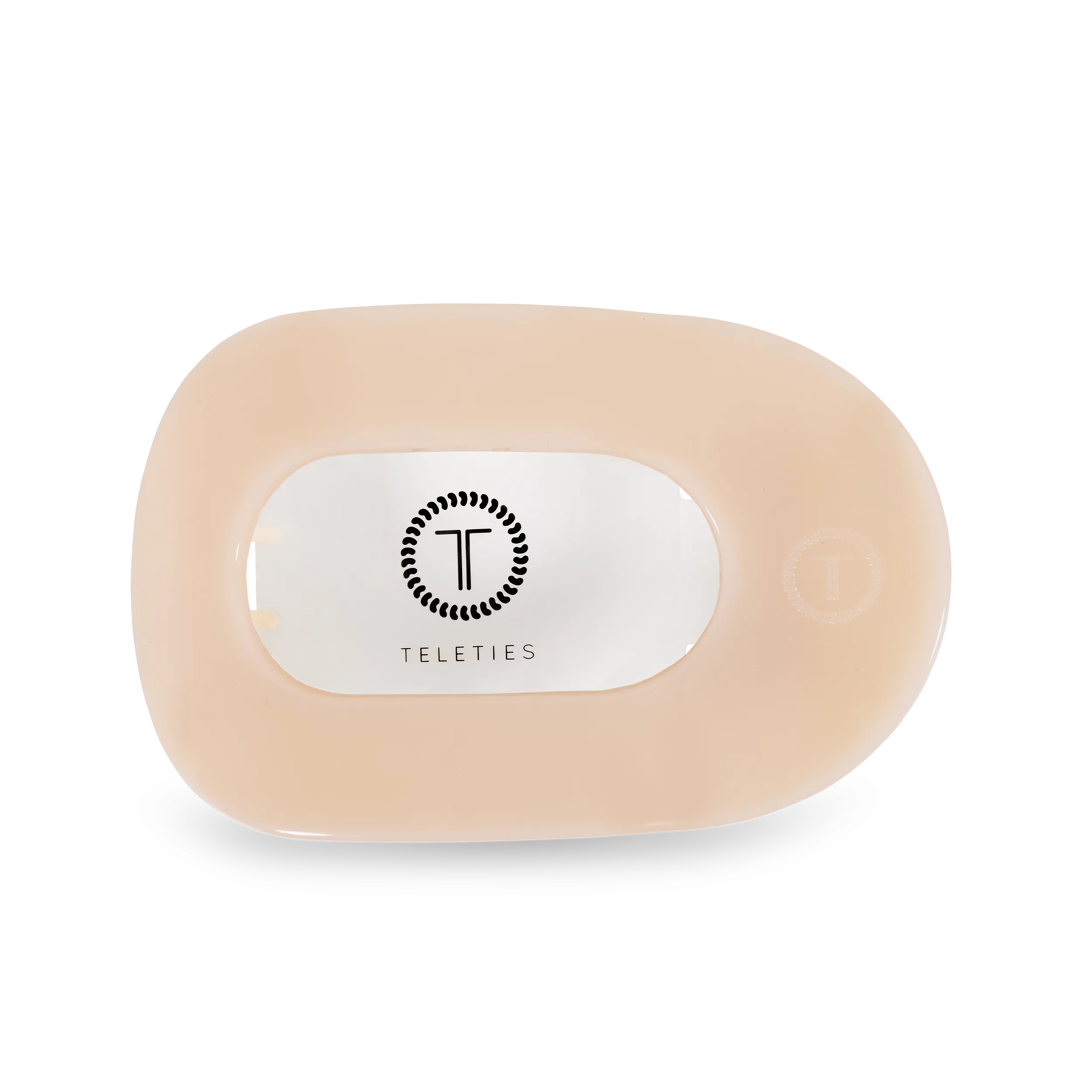 Teleties Flat Round Clip Large - Almond Beige