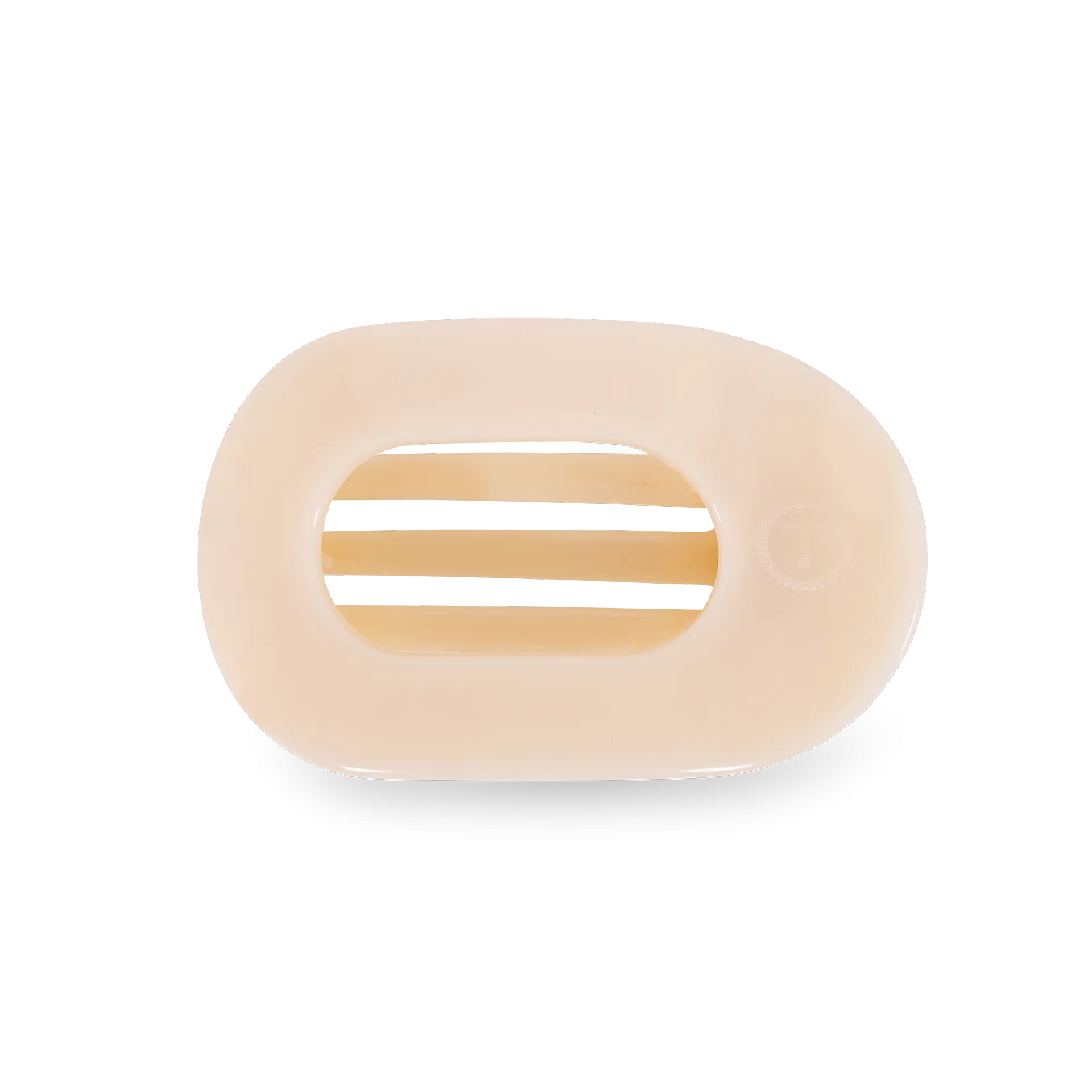 Teleties Flat Round Clip Small - Almond Beige