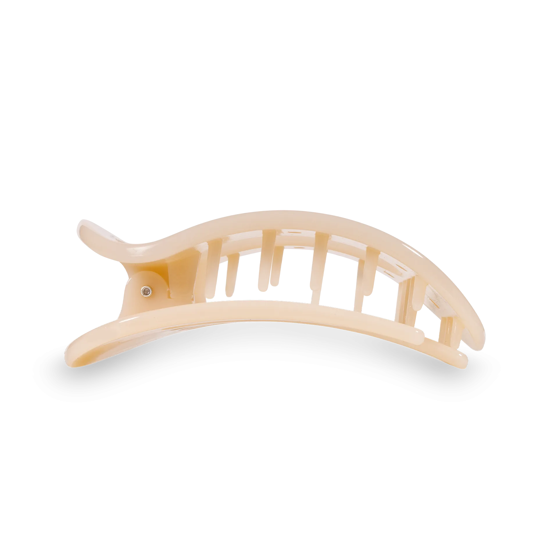 Teleties Flat Round Clip Small - Almond Beige