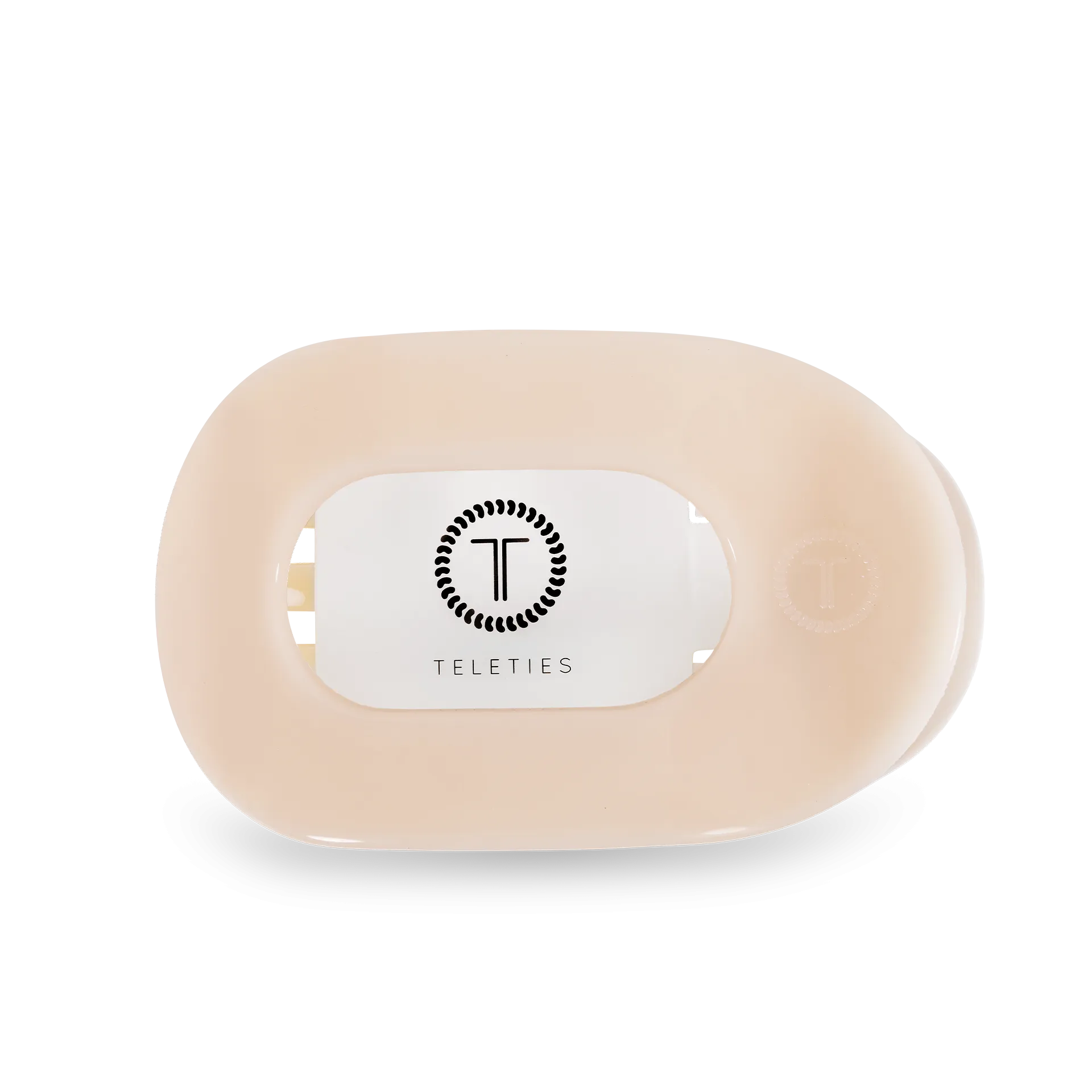 Teleties Flat Round Clip Small - Almond Beige