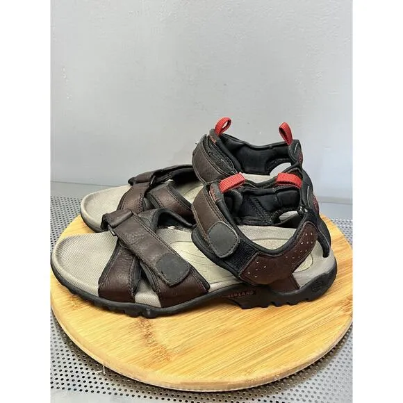 Timberland Sandal Mens size 9M Bsfp Brown Beige Leather Open Toe Sports #65190