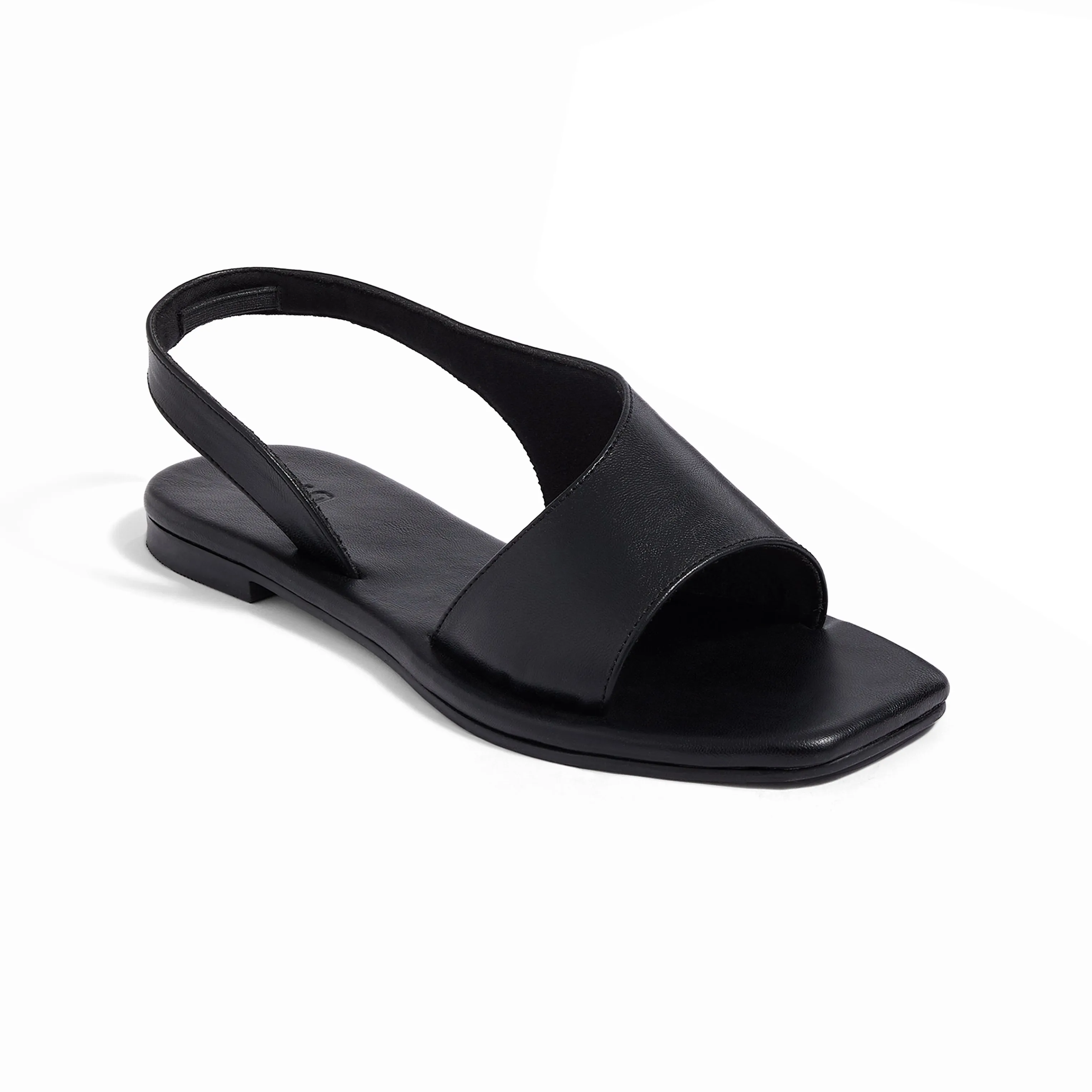 Turin Black Flat Sandals For Women