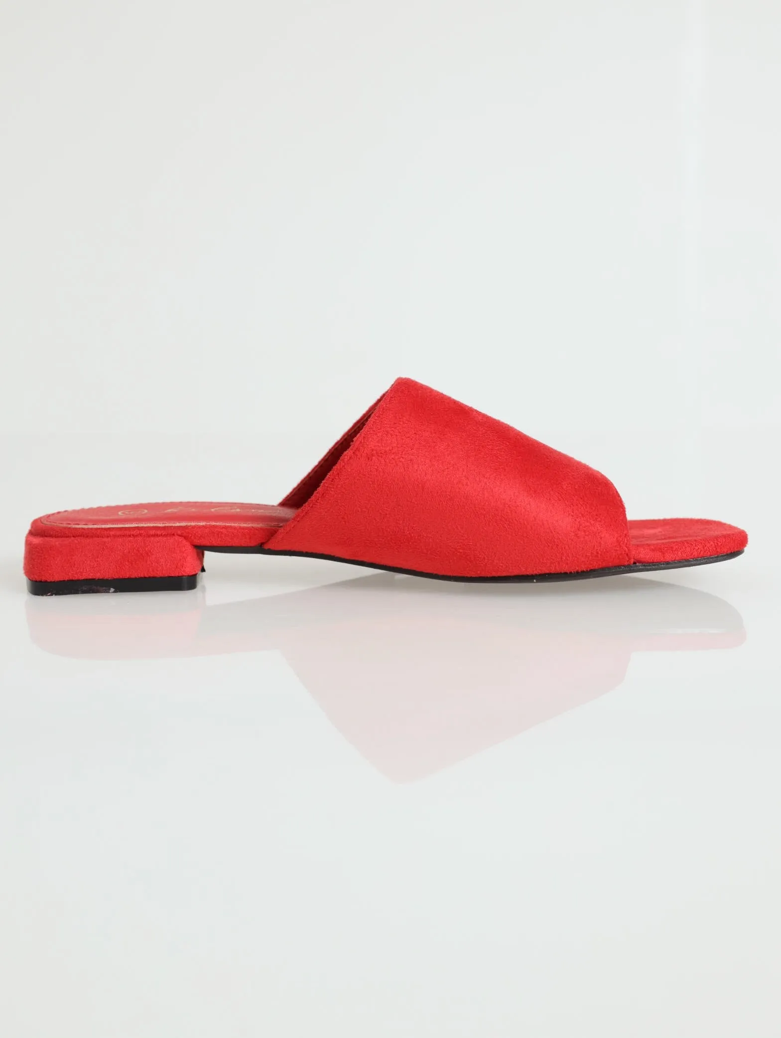Vamp Peeptoe Mule - Red