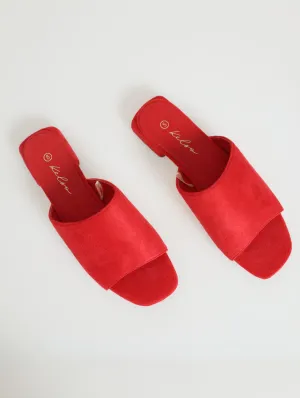 Vamp Peeptoe Mule - Red