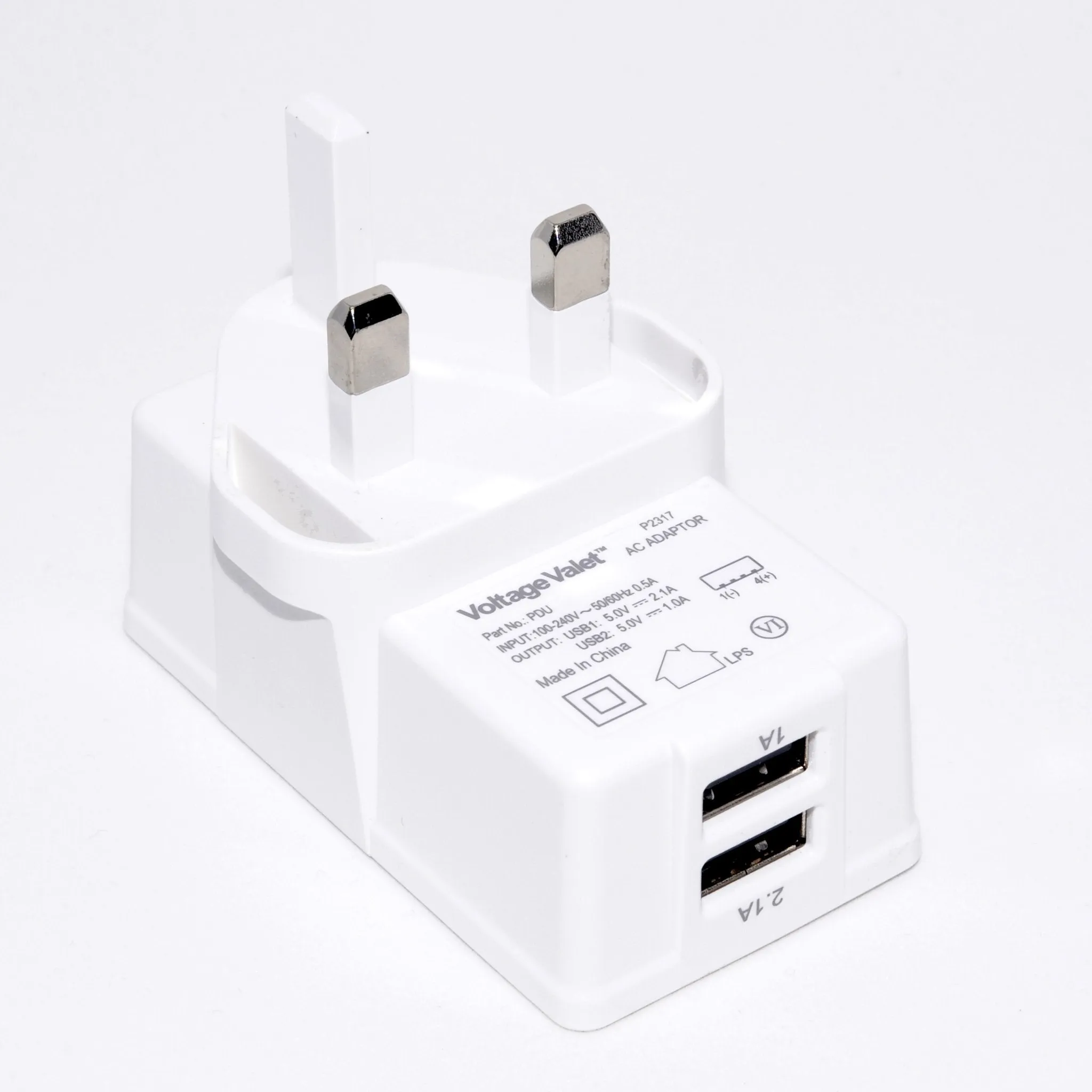 Voltage Valet PDU Adaptor Plug With 2 Port USB | Great Britian/Hong Kong