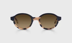 Well-Rounded Color 00 - Black and Vanilla Tortoise-Layered Front and Temples