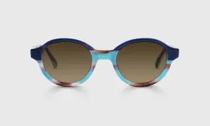 Well-Rounded Color 10 - Navy and Teal Stripe-Layered Front and Temples