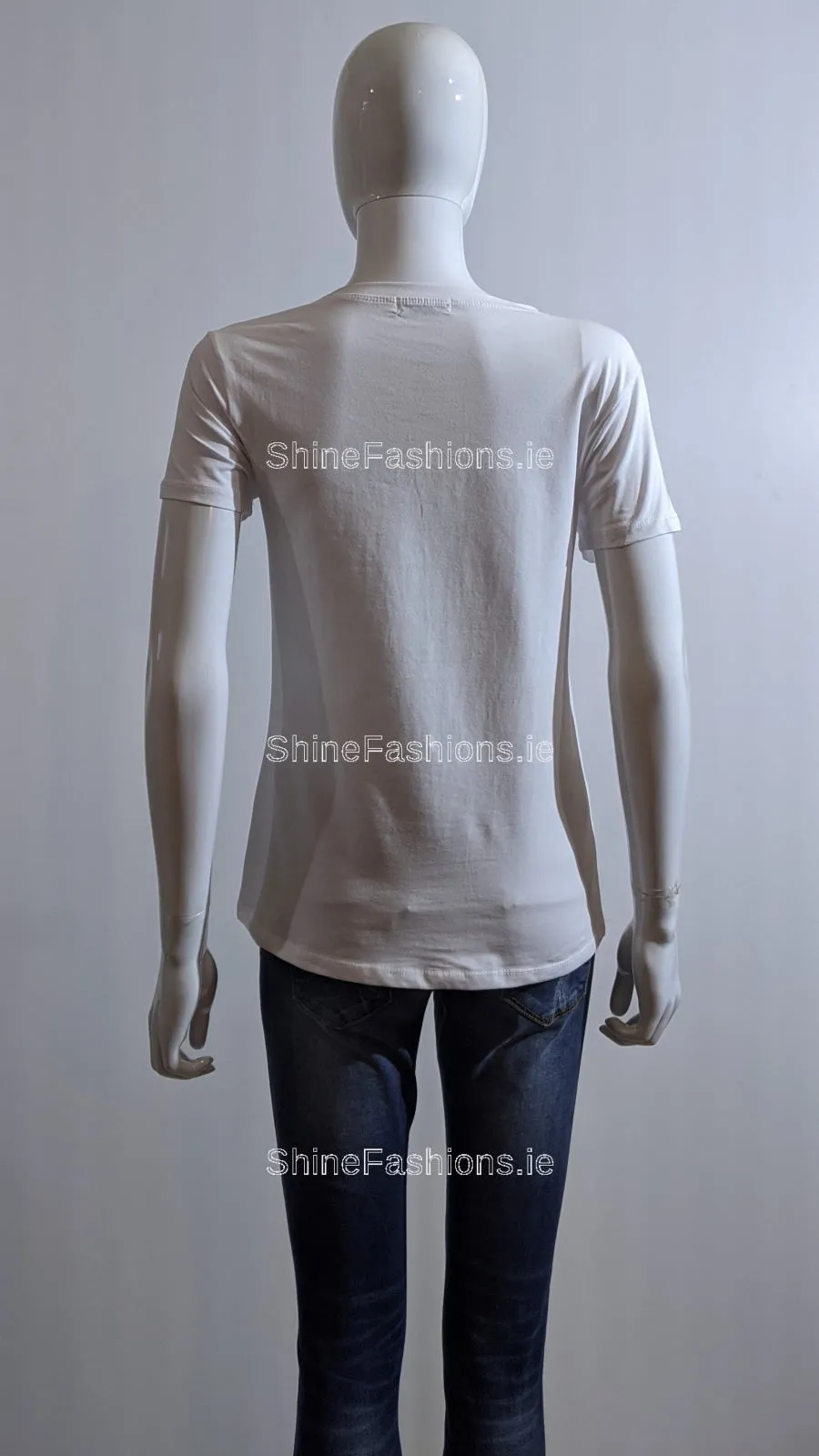 White Love Heart Design Top