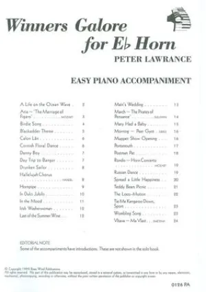 WINNERS GALORE E FLAT HORN PIANO ACCOMPANIMENT