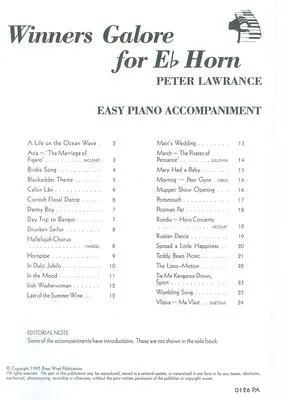 WINNERS GALORE E FLAT HORN PIANO ACCOMPANIMENT