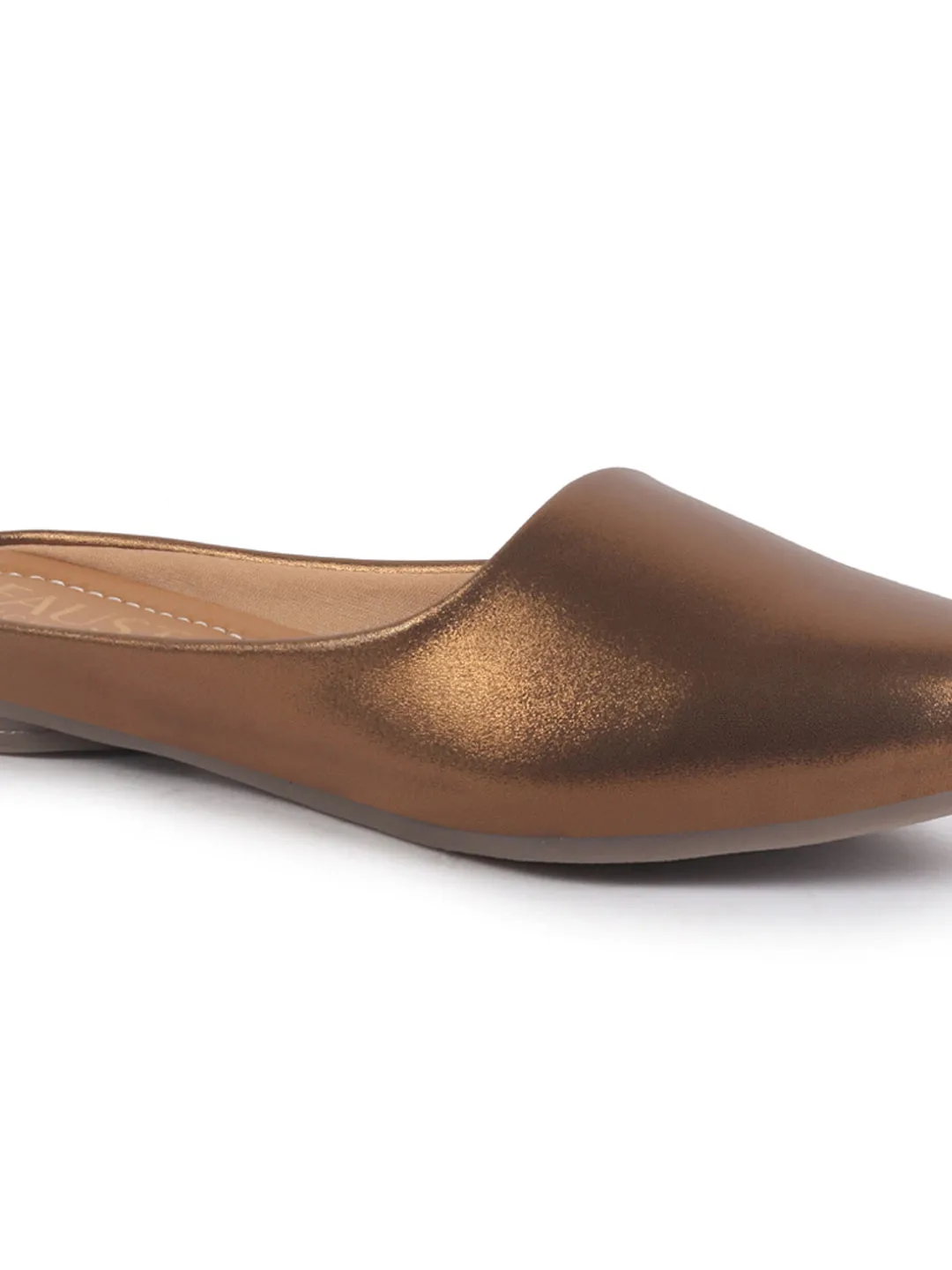 Women Back Open Ethnic Slip On Mules Party Wear Glittery Shiny SlippersLightweight Loafer Flats Memory Cushioned Insole