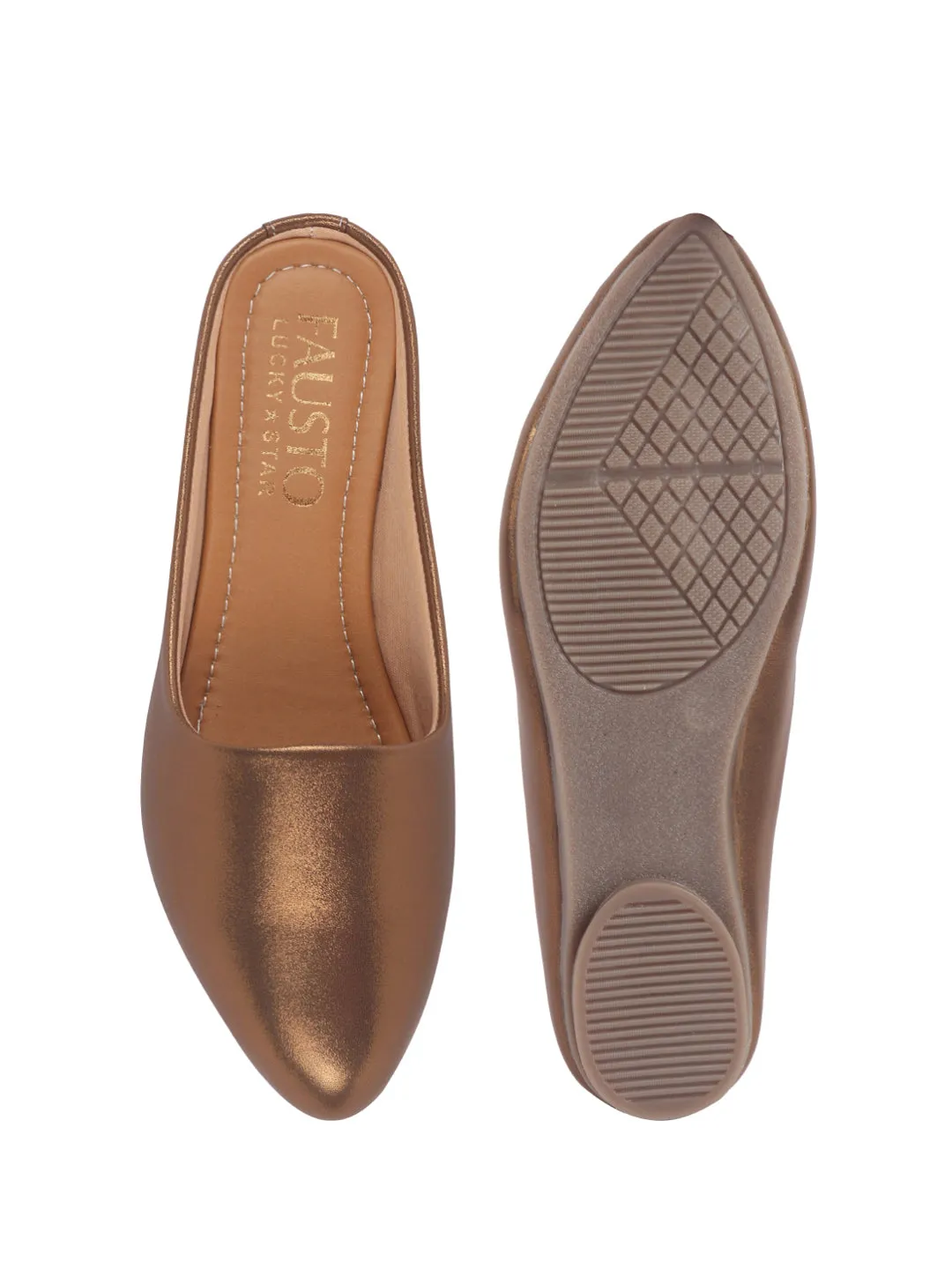 Women Back Open Ethnic Slip On Mules Party Wear Glittery Shiny SlippersLightweight Loafer Flats Memory Cushioned Insole