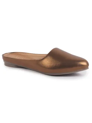 Women Back Open Ethnic Slip On Mules Party Wear Glittery Shiny SlippersLightweight Loafer Flats Memory Cushioned Insole