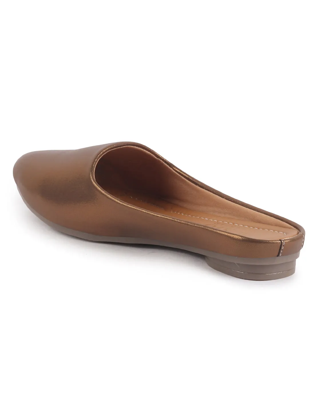 Women Back Open Ethnic Slip On Mules Party Wear Glittery Shiny SlippersLightweight Loafer Flats Memory Cushioned Insole