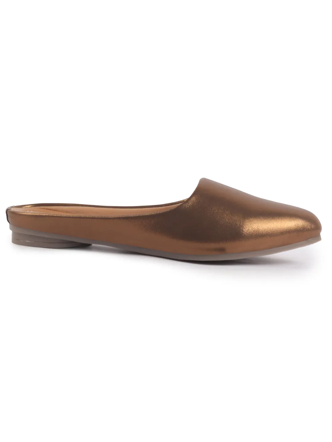 Women Back Open Ethnic Slip On Mules Party Wear Glittery Shiny SlippersLightweight Loafer Flats Memory Cushioned Insole
