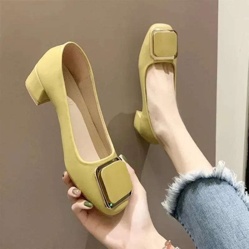 Women Ballerinas Square Toe Slip on Ballet Low Heel 2024 Women Loafers Leather Ladies Casual Women Shoes