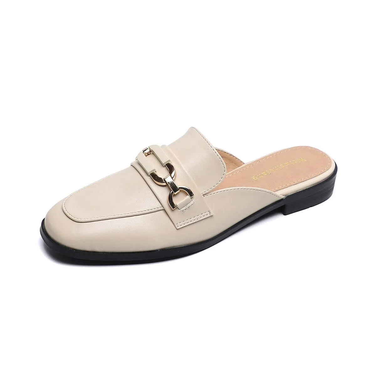 Women Retro Flat Low Heel Slippers Mules