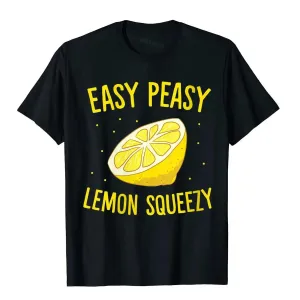 Women's "Easy Peasy Lemon Squeezy" T-Shirt – Funny Lemonade Graphic Crewneck Tee | Cotton Summer Top for Men & Women