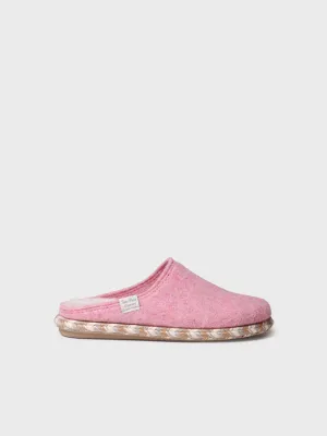 Women's slippers in felt in Pink - DELI-FP