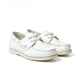 Zampa Dark White Boat Shoes